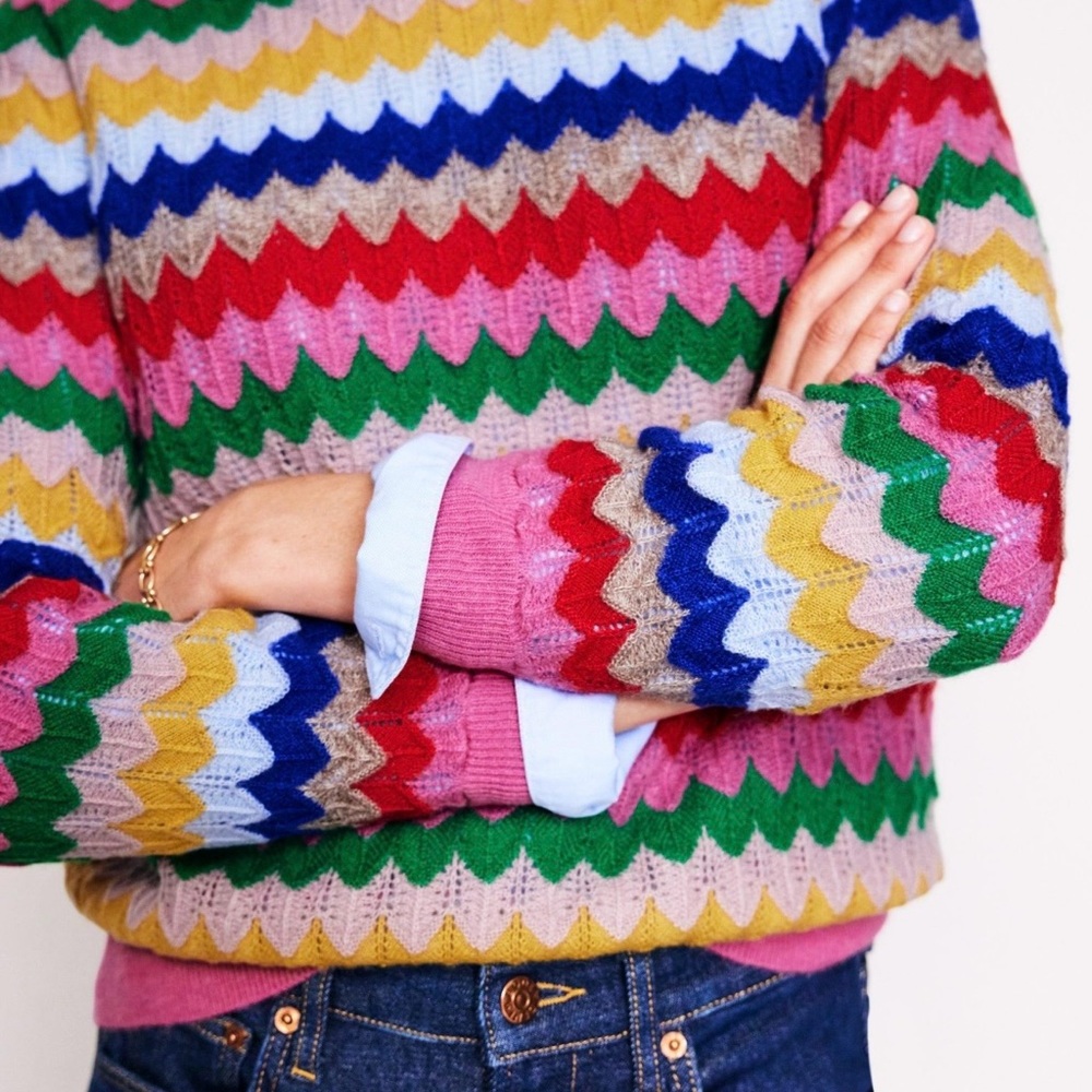 Boden Multicolor Zigzag Sweater - Picture 2 of 4